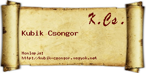 Kubik Csongor névjegykártya